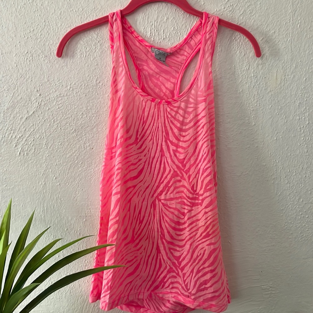 Deb Size Small Pink Zebra Striped Tank